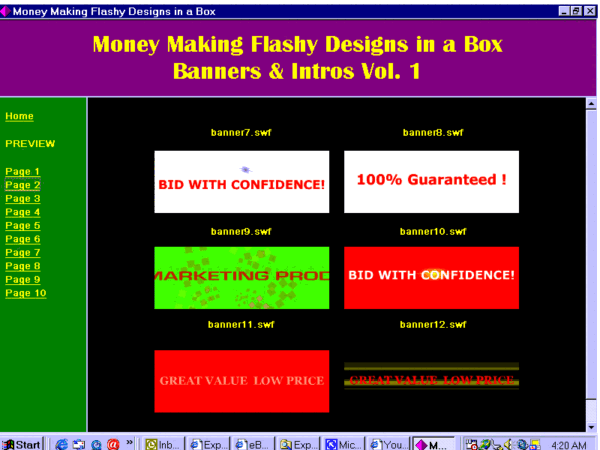 Money Making Flashy Designs In A Box Screen